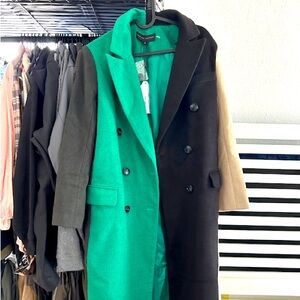 Multi-colored Long Trench Length. Double Breasted Pea Coat